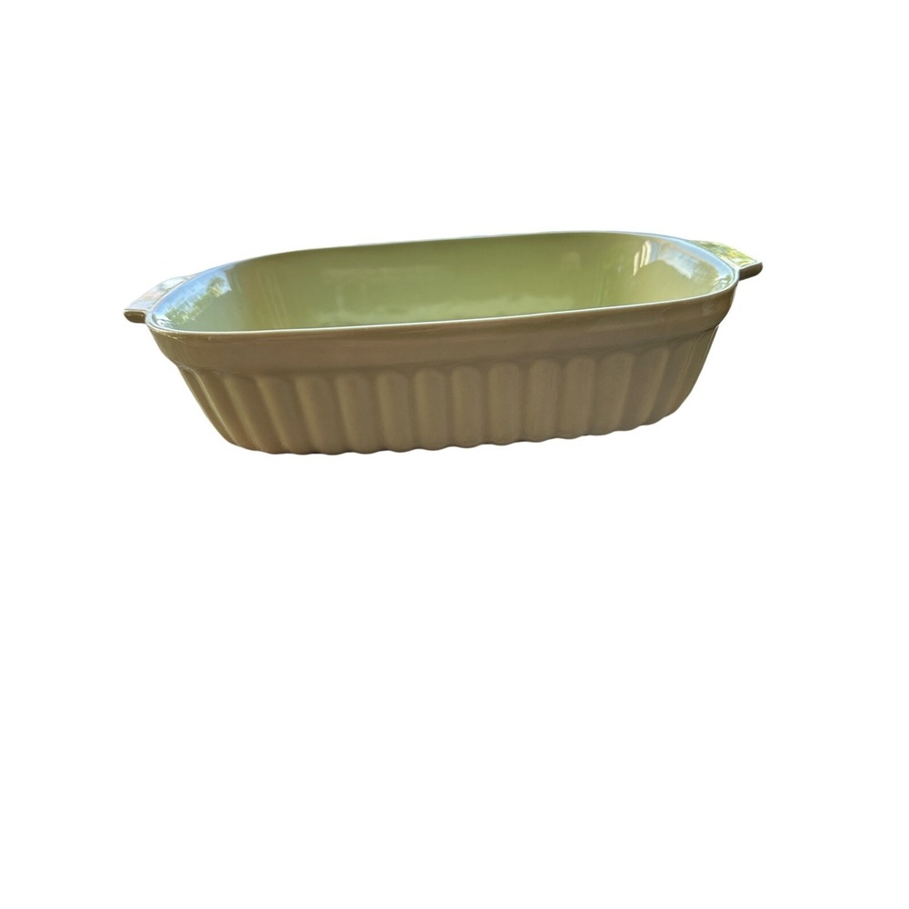 PFALTZGRAFF FTDA pottery casserole dish by 32 ounce w/handles 1983 light green
